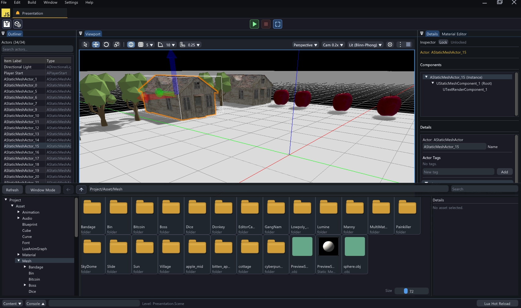 Custom Engine & Editor 실제 프로젝트 화면